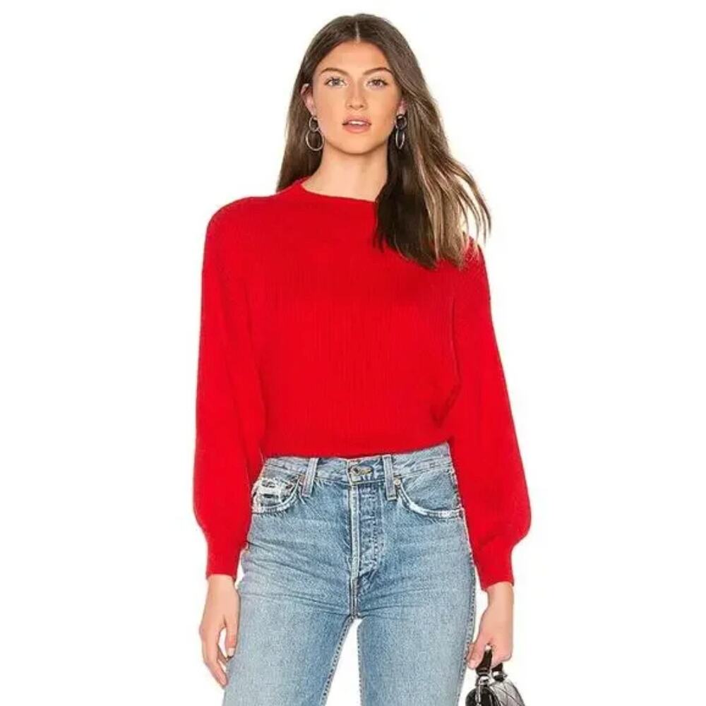 Line & Dot alder sweater ribbed balloon‎ sleeve women's XS oversized mock neck